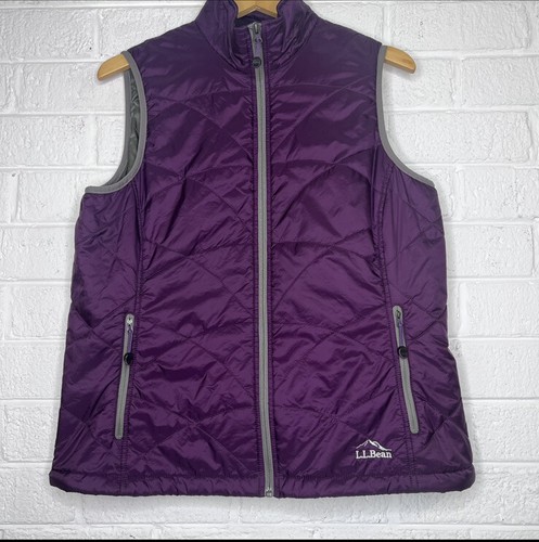Vintage L.L. LL BEAN Quilted Puffer Vest Womens large Purple 71341
