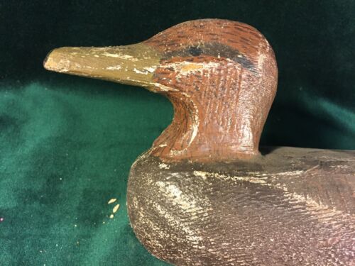 Working Wood Long Body Brown Duck Decoy ~ Saginaw Bay, Michigan~PR323 - Picture 2 of 6