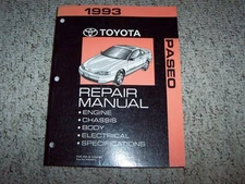 1993 Toyota Paseo Factory Original Shop Service Repair Manual Coupe 1.5L xz