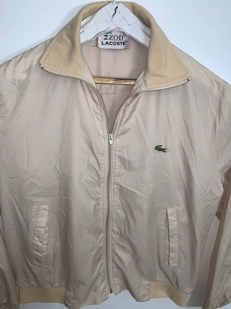 Vintage Izod Lacoste Beige Lightweight Windbreaker Sz LG | eBay