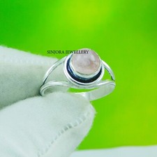 Rose Quartz Gemstone 925 sterling silver handmade Gift Ring US size 5 to 13