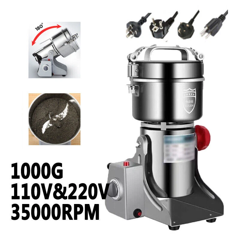 Electric Grinder Herb Grain Spice Mill Cereal Grinder Flour Powder Machine 1000G