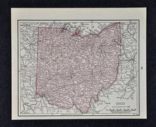 1917 McNally Map - Ohio - Columbus Cleveland Cincinnati Toledo Dayton Youngstown