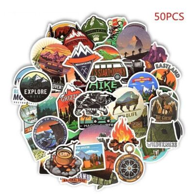 50pcs Outdoor Travel Graffiti Stickers Luggage Stickers Guitar Helmet ...