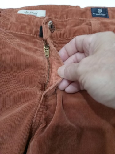 Jeans Adriano Goldschmied The Stevie para mujer 32R naranja quemado pana ajustados - Imagen 5 de 8