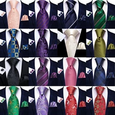 Mens Ties Classic Beige Floral Bussiness Formal Necktie Set Wedding Gift