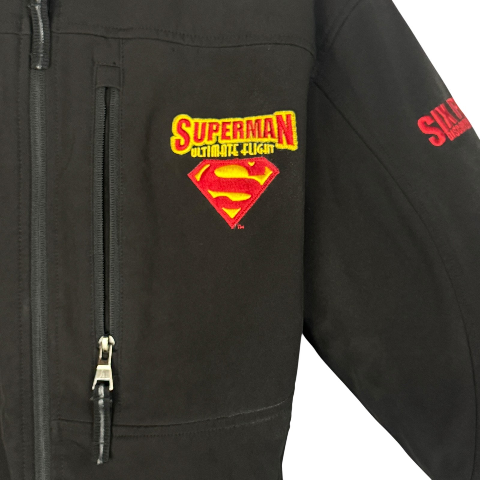 Six Flags Superman Ultimate Flight Softshell Jack… - image 5