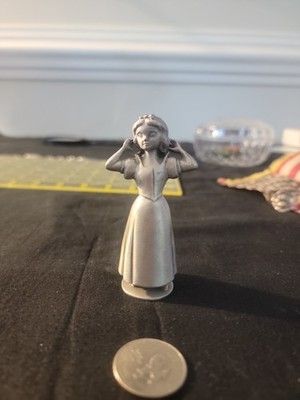 Vintage Hudson Pewter Miniature Snow White Figurine, Walt Disney Productions USA