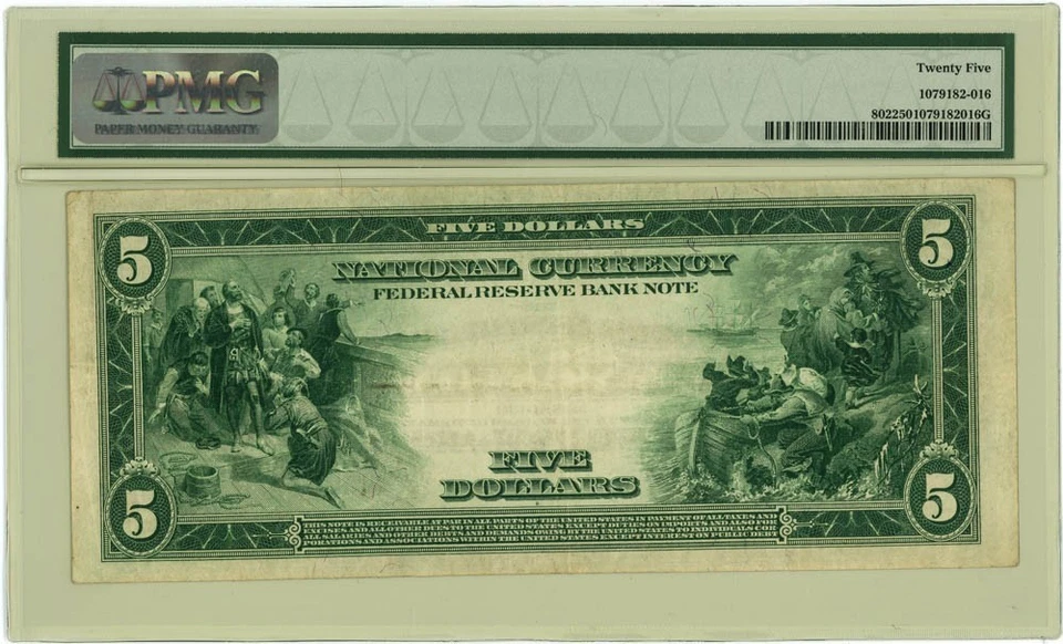 FR.802 $5 1915 Federal Reserve Bank Note Kansas City VF25 PMG 950750-47 - Image 2 of 3