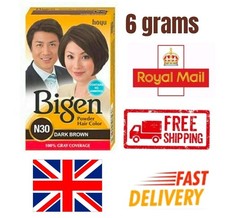 NEW Bigen Permanent Powder Hair Colour Dye No Ammonia 6g Dark Brown 