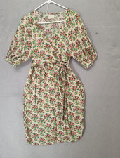 Urban Outfitters Women Dress Extra Small Green Floral Print Viscose Knee Length