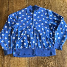 Vtg Golf Ball Tee Power Shot Grandpa Full Zip Jacket Bomber Bonworth M Made USA