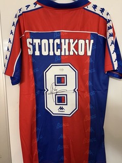 Signed Hristo Stoichkov Barcelona Jersey with Coa
