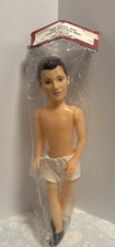 Fibre Craft Male Classical Doll 16" 3183 Dark Brown Hair Plastic Undressed READ