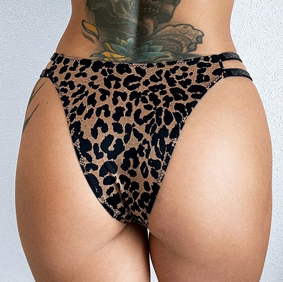 Paquete de 3 bragas sedosas como el hielo para damas y mujeres calzoncillos ropa interior bikinis de doble correa Foto 2 de 4