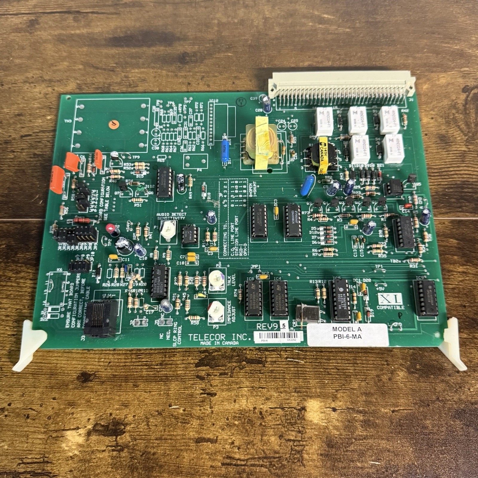 Telecor PBI-6-MA PABX Telephone Interface Card XL Intercom System