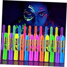 12 Pieces Glow Blacklight Face  Body Paint Makeup, Glow in The Dark Face