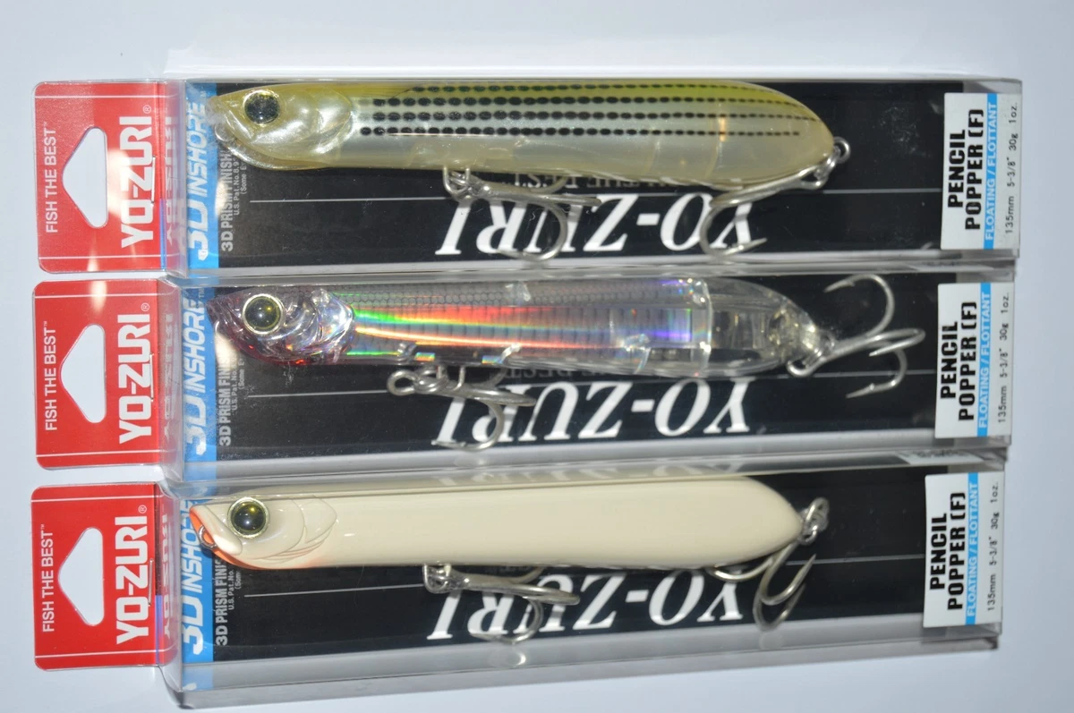 Lot De 2 Leurres Yo-Zuri Crystal Banana Boat Topwater – 1/2 Oz, 4-3/8 Pouces – Silver Black