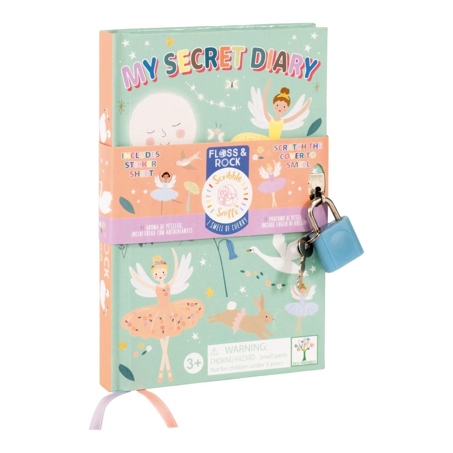 Childrens Lockable Secret Diary Scented Notebook Ballerina Girls Birthday Gift