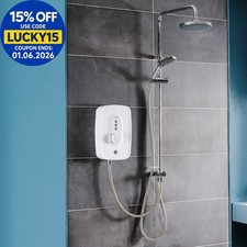 Triton Danzi DuElec Electric Shower White 10.5kW Modern Rainfall Head Handset