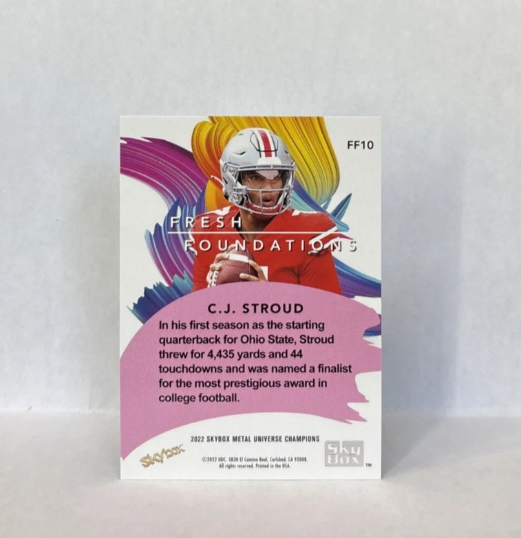 2022 Skybox Metal Universe Champions - Fresh Foundation #FF10 C.J. Stroud (RC) - Image 2 of 2