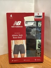 New Balance 4-Pack Small Performance Athletic Mesh Boxer Briefs 28-30" Mens