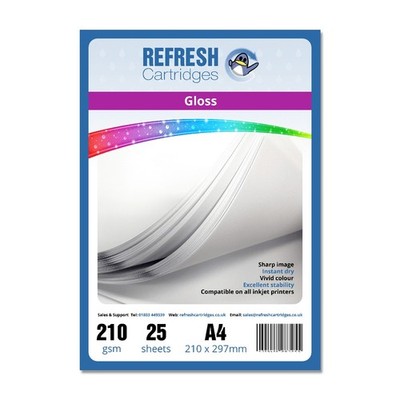 Refresh Patronen Glossy Coated A4 Professional Inkjet Fotopapier 210 g/m² - 25