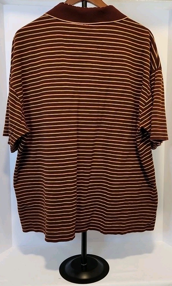 Robert Talbott Striped Polo Maroon Drk Yellow Col… - image 7