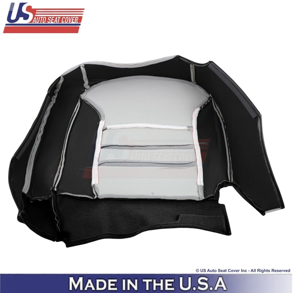 Fundas de asiento del lado del conductor negras para Ford Crown Victoria 2000-2002 de cuero sintético Foto 3 de 4