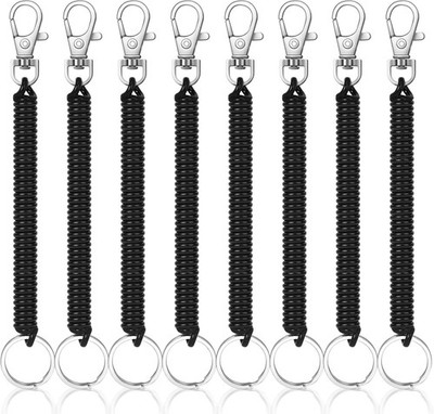 Mozeat Lens 8PCS Retractable Coil Spring Keychain Spiral Cord Keychain... 