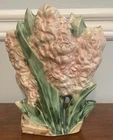 Vintage McCoy Pottery 1950's Pink Hyacinth Flower Vase/Planter 8" Tall w/ Flaw
