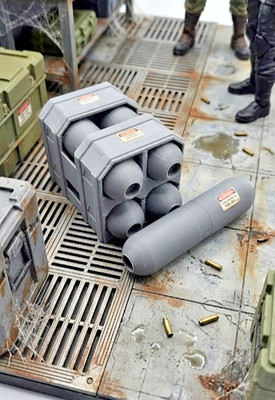 GI Joe Classified Inspired 1:12 Scale Cylinder Storage Rack  Removable Canisters