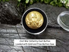 Old Rare Vintage Antique Civil War Relic Eagle Infantry Coat Button Free Case