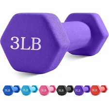 Hexagonal Neoprene Coated Dumbbells 1LB 2LB 3LB Anti Roll Weights for Senior