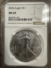 2026 $1 AMERICAN SILVER EAGLE- NGC MS69 Brown Label