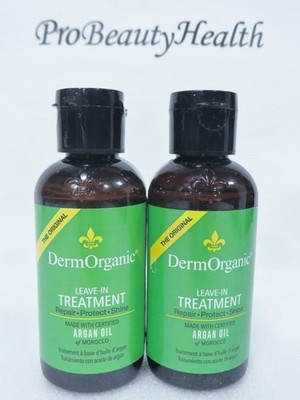 DermOrganic Argan Oil Leave In TREATMENT 4 oz 2 bottles