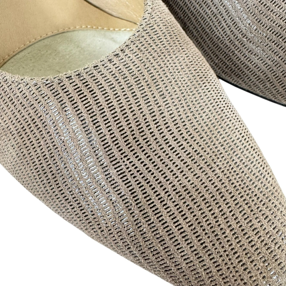 VANELi Astyr Taupe Miniliz 印花灰褐色皮革懒人鞋低跟高跟鞋 9.5 码 — 第 3/4 张图片