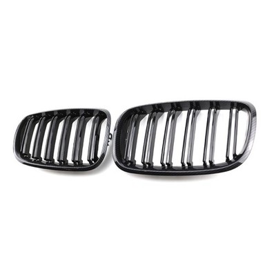 Double Line Carbon Fiber Style Front Grille For 2007-2014 Bmw X5 X6 E70 E71 Suv