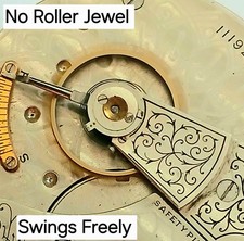 025, 18 Sz. AM. Waltham 7 Jw. Movement Open Face Configuration No Roller Jewel