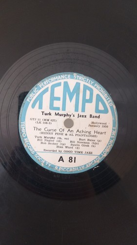 TURK MURPHY'S JAZZ BAND The Curse Of An Aching Heart / 1919 Rag UK Tempo 78 - Picture 2 of 14