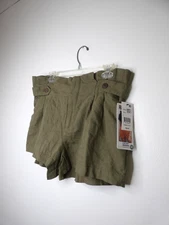 Rewash Women's L NWT Sage Green A-Line Short Paperbag Waist Cotton Blend