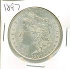 Mint state 1897 Morgan silver dollar - in hand appers untoned....