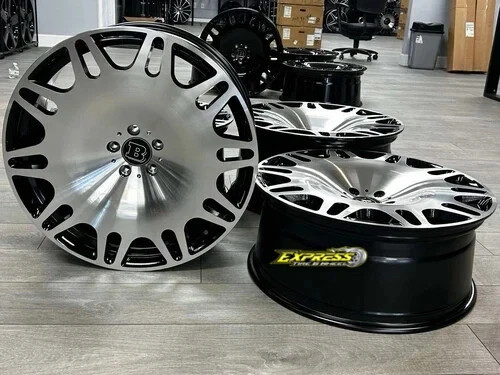 22x10 BRABUS WHEELS BLACK MACHINE RIMS 5x130 G WAGON G500 G550 G55 G63 FULL SET