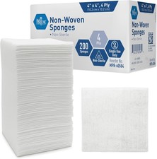MED PRIDE Non-Woven Surgical Sponges Non-Sterile 4-Ply Gauze 2x2-4x4 400-800 Ct