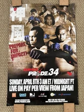 PRIDE 34 POSTER - Full Size.    Last Ever PRIDE FC Event.
