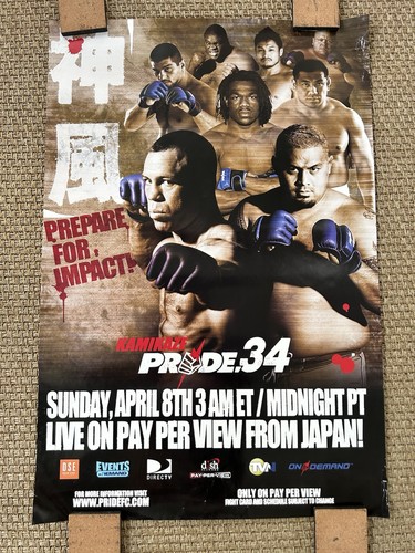 PRIDE 34 POSTER - Full Size.    Last Ever PRIDE FC Event.