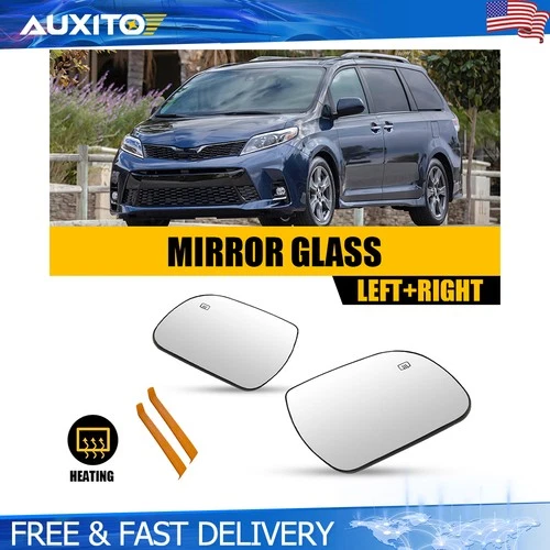 Left Right Heated Rearview Mirror Glass Backing Plate For Toyota Sienna 2011-19