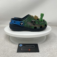 Minecraft Crocs Classic Clog Green Gamer Shoes w/Jibbitz Charms Size 11 C11 RARE