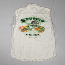 Sturgis Rally Bike Week 2006 Mens Denim Vest Sleeveless Twin Motorcycle Size L