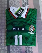 Mexico 1998 Retro Jersey 11 Blanco   Size L   Fan Replica   ABA Sport   New